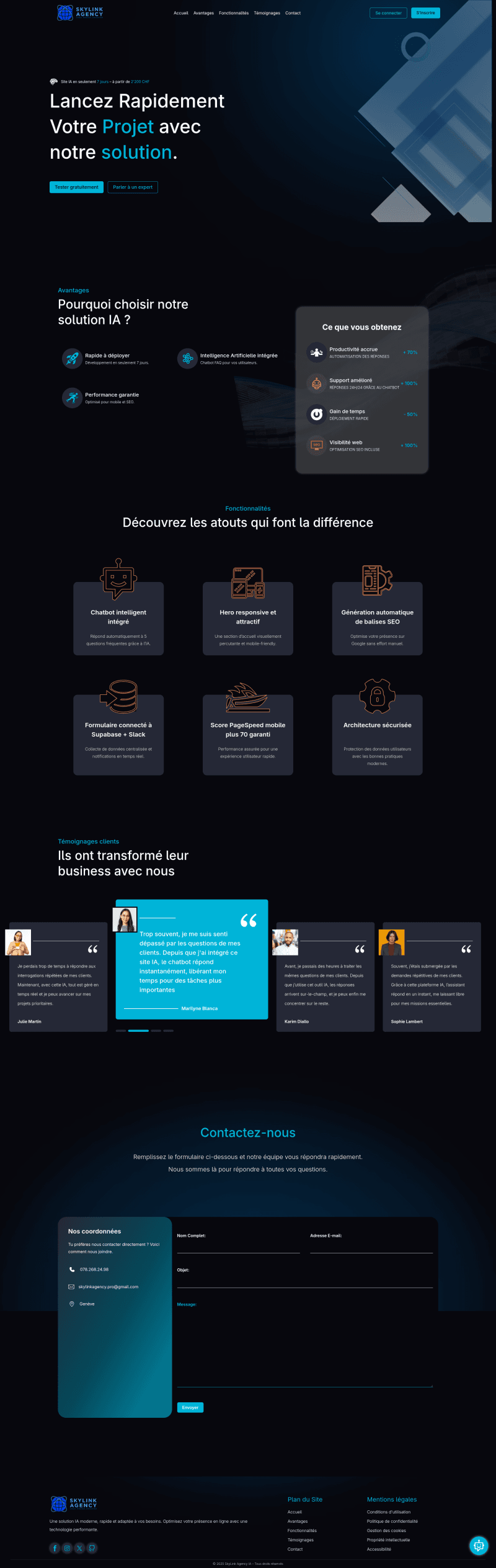 Core – Landing IA : 